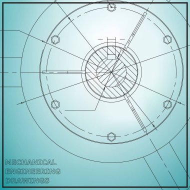 Makine mühendisliği çizimleri. Mühendislik Çizim. Açık mavi