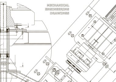 Makine mühendisliği çizimleri. Teknik tasarım. Enstrüman yapımı. Planları. Beyaz