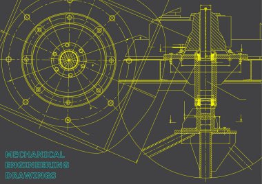 Makine mühendisliği çizimleri. Vektör. Gri