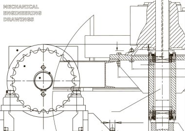 Planları. Mühendislik arka planlar. Makine mühendisliği çizimleri. Kapak. Teknik tasarım. Beyaz