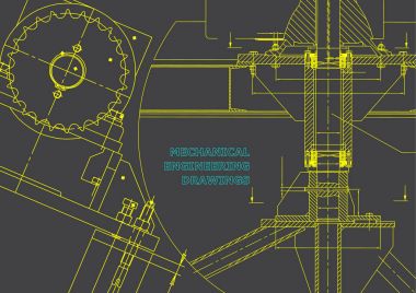 Planları. Mekanik inşaat. Teknik tasarım. Mühendislik illüstrasyonlar. Afiş. Gri