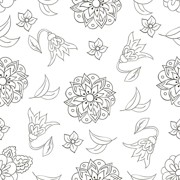 Bahar çiçekleri ile Seamless modeli. Kapağı, arka plan. Beyaz, siyah renk