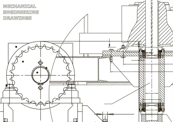 Des Plans Ingénierie Dessins Génie Mécanique Couverture Conception Technique Blanc — Image vectorielle