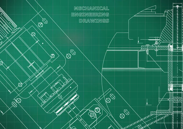 Відбитки Механічна Конструкція Технічний Дизайн Обкладинка Прапор Світло Зелений Сітка — стоковий вектор