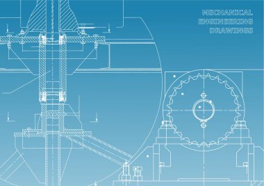 Mühendislik arka planlar. Makine mühendisliği çizimleri. Planları. Kapak. Teknik tasarım. Mavi ve beyaz