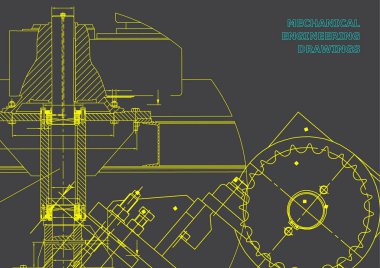 Mühendislik arka planlar. Makine mühendisliği çizimleri. Kapak. Teknik tasarım. Planları. Gri