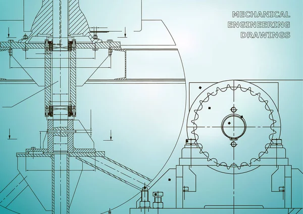 Inżynierii Tła Rysunki Inżynierii Mechanicznej Plany Pokrywę Projekt Techniczny Jasnoniebieski — Wektor stockowy