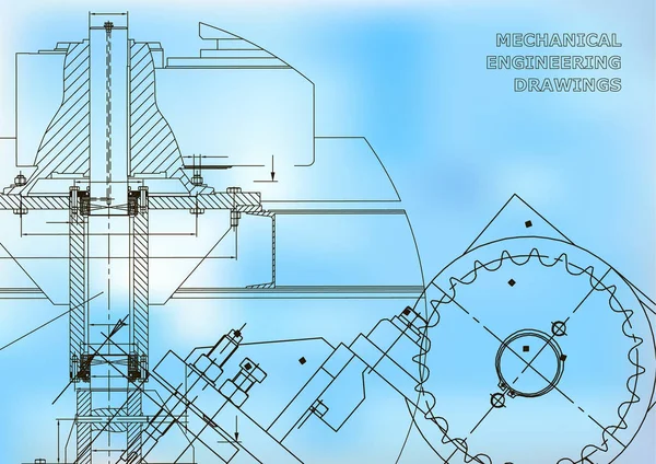 Mühendislik arka planlar. Makine mühendisliği çizimleri. Kapak. Teknik tasarım. Planları. Açık mavi