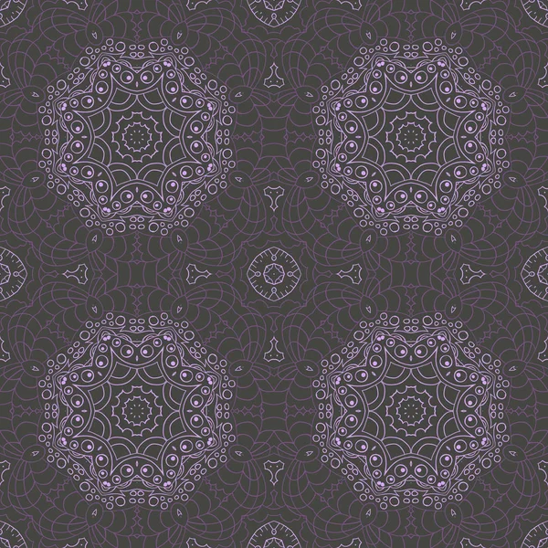 Mandala Ornement Sans Couture Zentangl Détends Toi Méditation Modèle Oriental — Image vectorielle