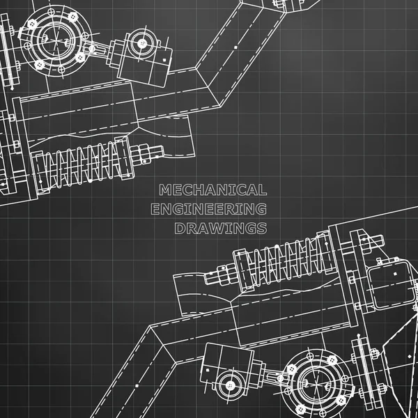 Maschinenbau Die Zeichnung Technische Illustrationen Die Zeichnung Für Technisches Design — Stockvektor