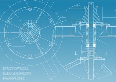 Makine Mühendisliği çizim. Mavi