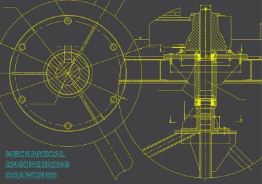 Makine Mühendisliği çizim. Gri