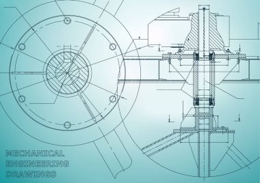 Makine Mühendisliği çizim. Açık mavi