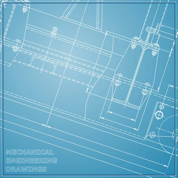 Desenhos Engenharia Mecânica Engenharia Vector Fundo Azul — Vetor de Stock