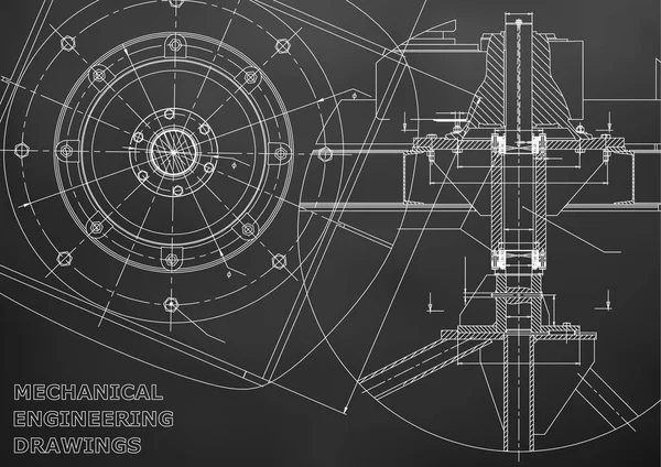 Машиностроительные Чертежи Вектор Черный — стоковый вектор