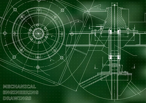 Машиностроительные Чертежи Вектор Зеленый Баллы — стоковый вектор