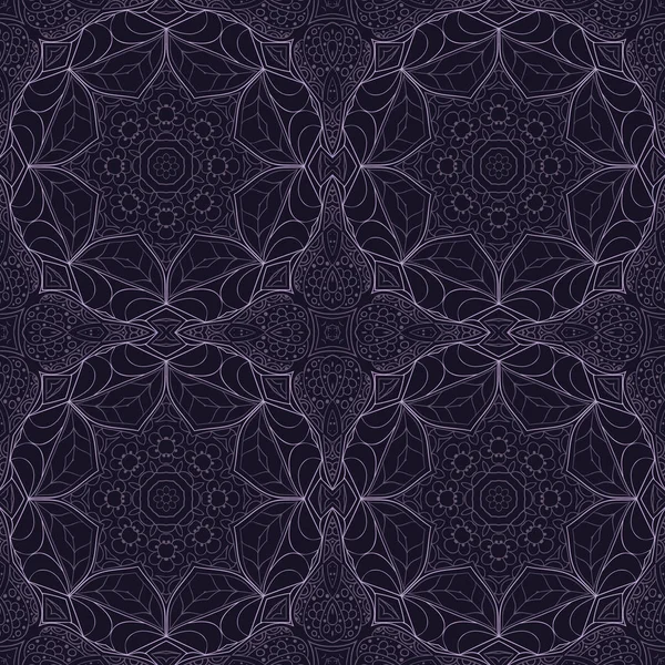 Sömlös Mandala Mönster Sömlös Prydnad För Din Kreativitet Violet — Stock vektor