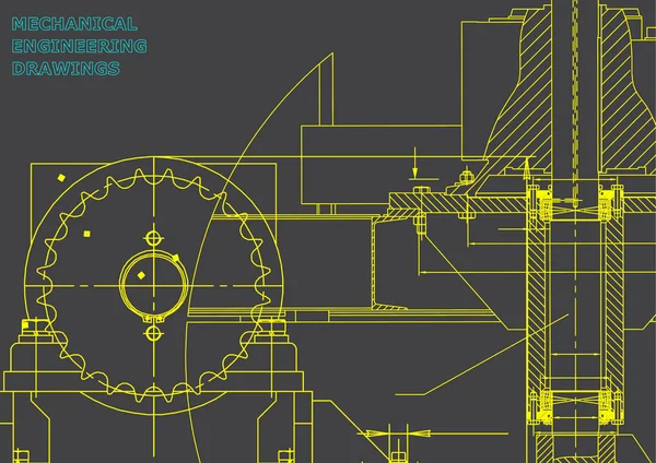 Planları. Mühendislik arka planlar. Makine mühendisliği çizimleri. Kapak. Teknik tasarım. Gri