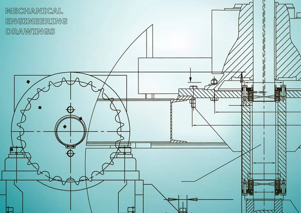 Чертежи Техническое Образование Машиностроительные Чертежи Прикрой Технический Дизайн Голубой — стоковый вектор