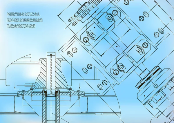 Planları. Mekanik inşaat. Teknik tasarım. Kapak mühendislik. Afiş. Mavi