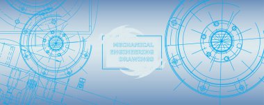 Makine mühendisliği çizimi. Soyut çizim. Mühendislik teknolojisi duvar kağıdı