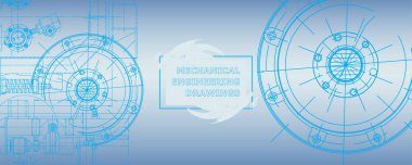 Makine mühendisliği çizimi. Soyut çizim. Mühendislik teknolojisi duvar kağıdı