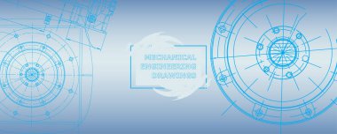 Makine mühendisliği çizimi. Soyut çizim. Mühendislik teknolojisi duvar kağıdı