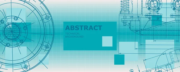 Desenho Engenharia Mecânica Desenho Abstrato Engenharia Papel Parede Tecnológico — Vetor de Stock