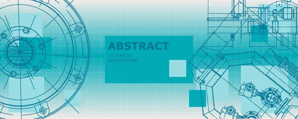 Desenho Engenharia Mecânica Desenho Abstrato Engenharia Papel Parede Tecnológico — Vetor de Stock