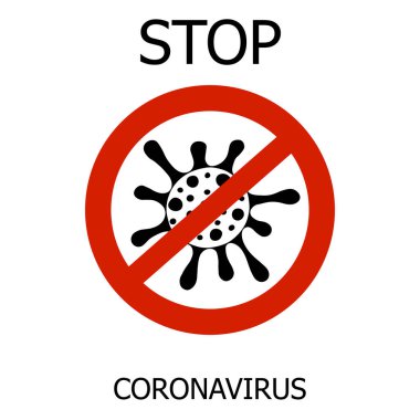 Çin 'de Coronavirus. Roman Coronavirus (2019-nCoV), beyaz arka plan. Koronavirüsü imzalayın. Koronavirüsü durdurun. Coronavirüs salgını. Siyah Coronavirus Bakteri Hücre Simgesi