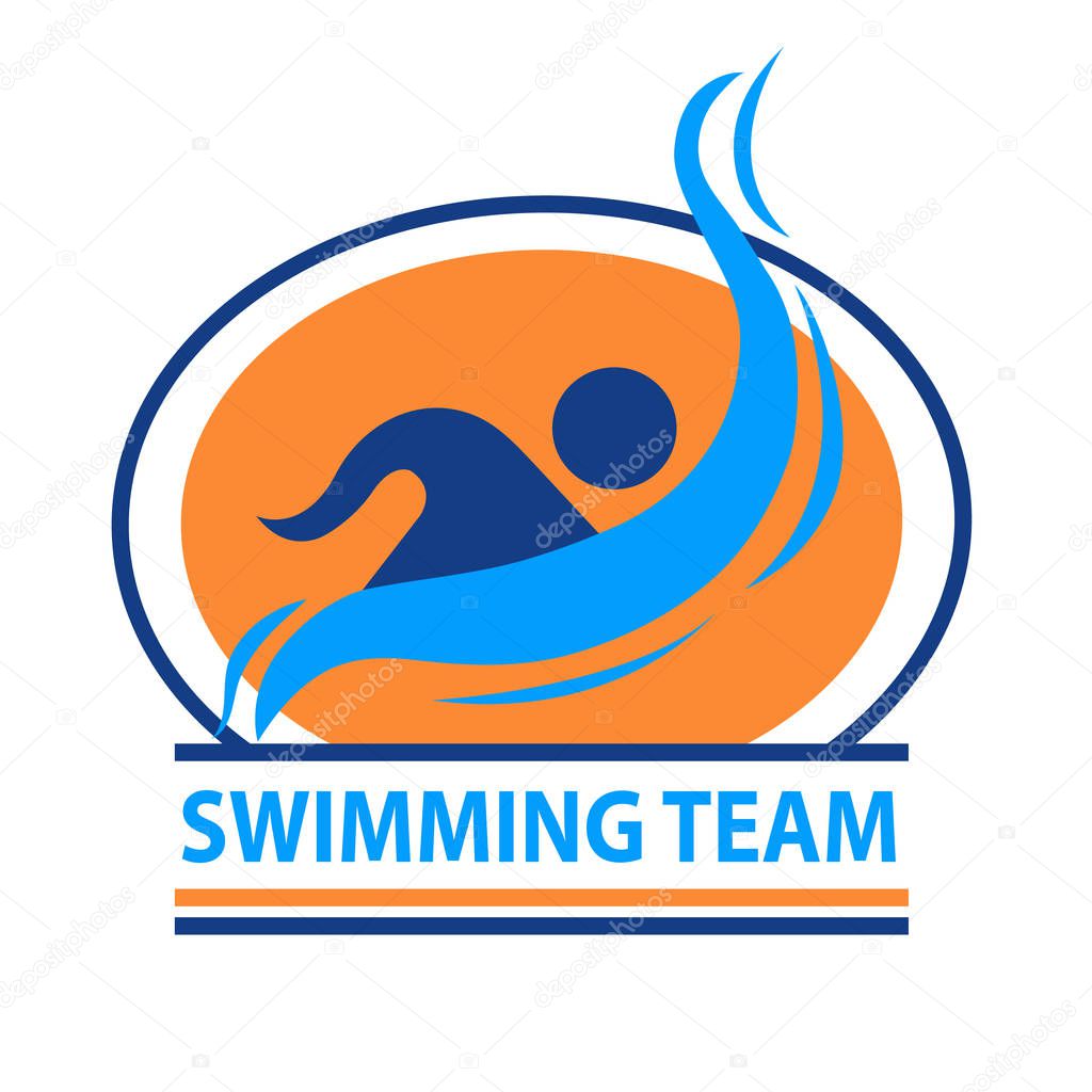 Swimming team logo. This logo can be used for sports teams and sports events.