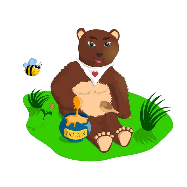 O urso com mel — Fotografia de Stock