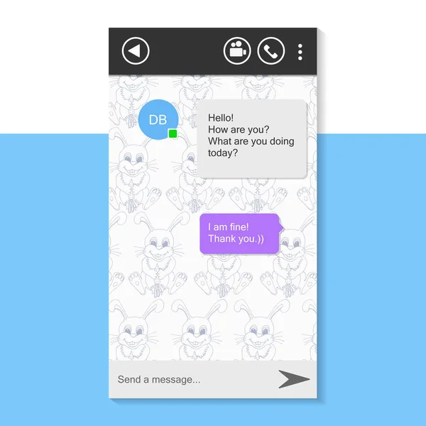 Chat-Fenster für Smartphone — Stockvektor