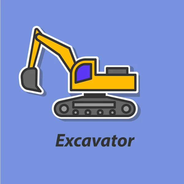 Icono plano de color de excavadora . — Archivo Imágenes Vectoriales