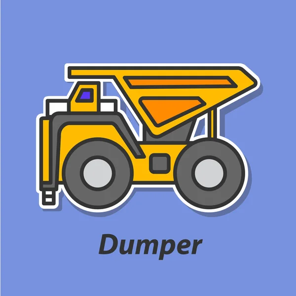 Dumper icono plano de color . — Vector de stock