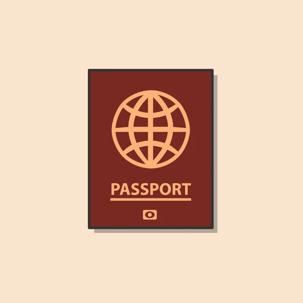 Pass, platt färgikonen. — Stock vektor