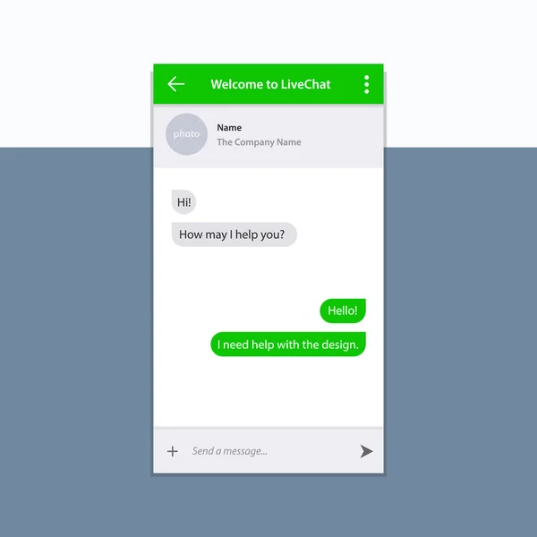 普遍的实时聊天窗口，移动版 — 图库矢量图片