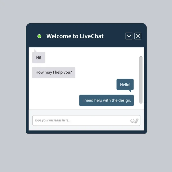 Az univerzális élő chat ablak, web — Stock Vector
