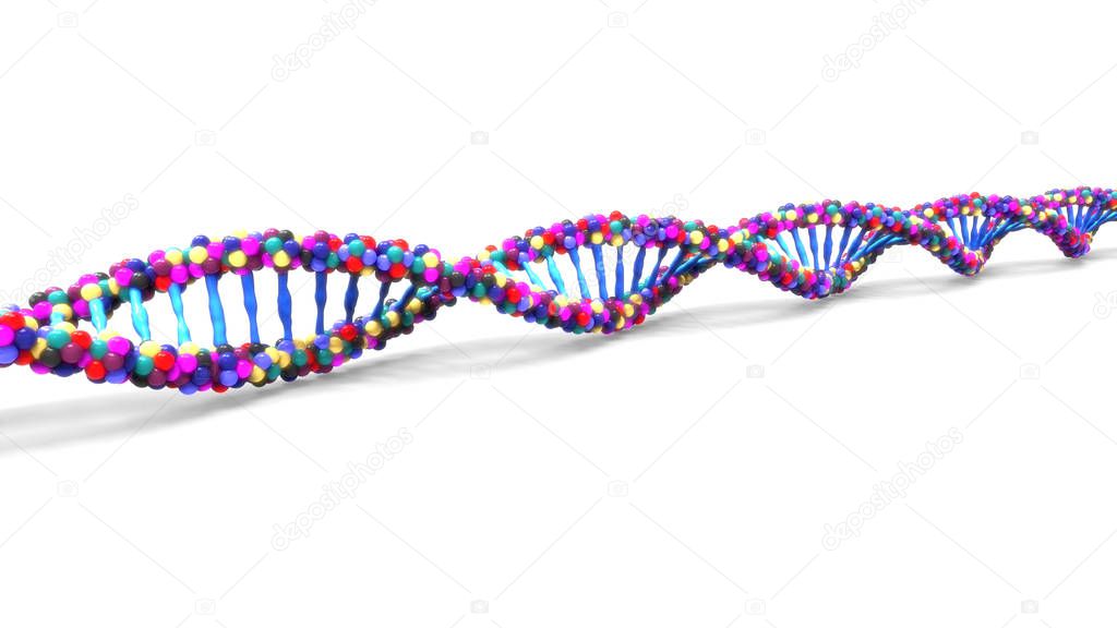 Digital Illustration of DNA Structure. 3D