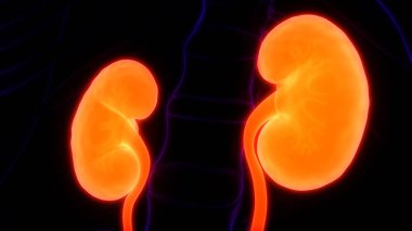 İnsan Vücut Organlarının 3D İllüstrasyonu (Böbrekler)