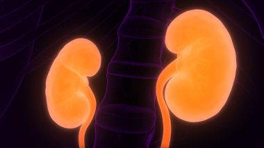 İnsan Vücut Organlarının 3D İllüstrasyonu (Böbrekler)