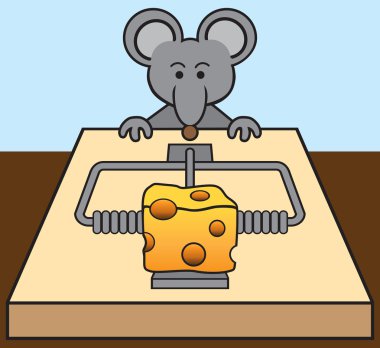 Mouse being tempted clipart