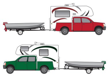 Tekne çekerek Camper ile pikap