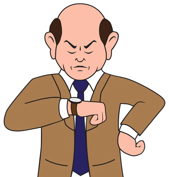 Irritated Cartoon Businessman — Stock Vector