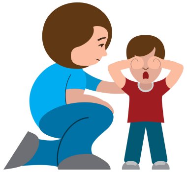 Mother Comforting Son clipart