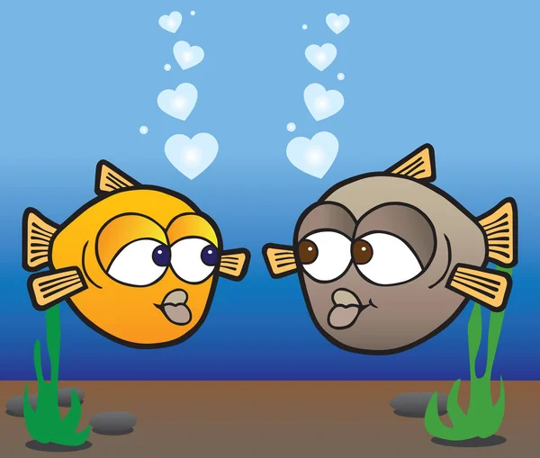 Рыба в любви — стоковый вектор