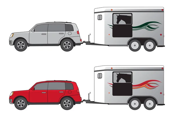 SUV och Hästsläp — Stock vektor