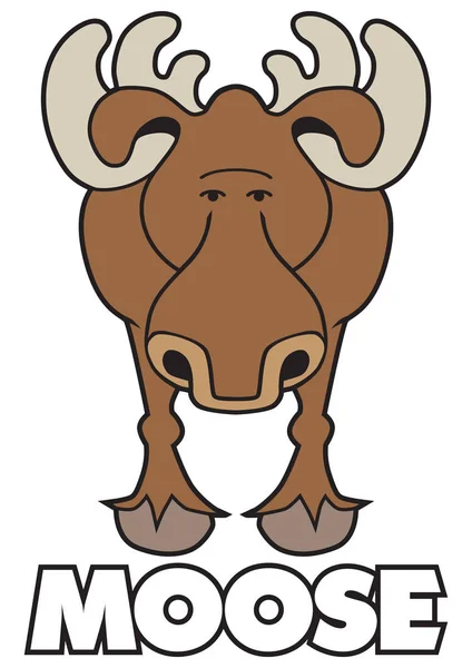 Curious Cartoon Moose — Stock Vector