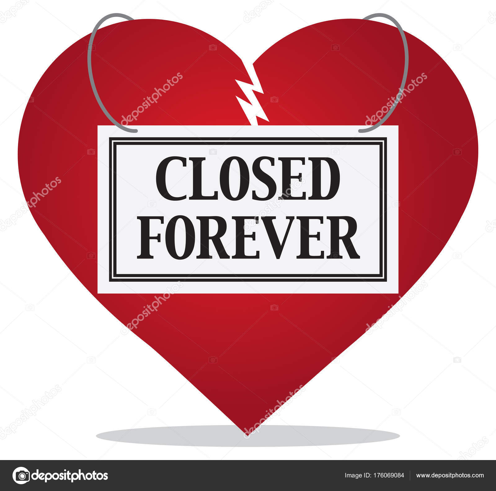 Broken Heart is Closed Forever — Stock Vector © Ken_Cook 176069084
