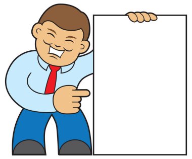 adam tutarak işareti karikatür